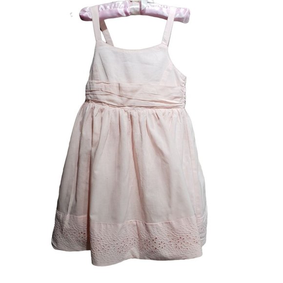 Hope and Henry Girl's Cotton Pink Eyelet Party Sun Dress Size 3 - Picture 1 of 8